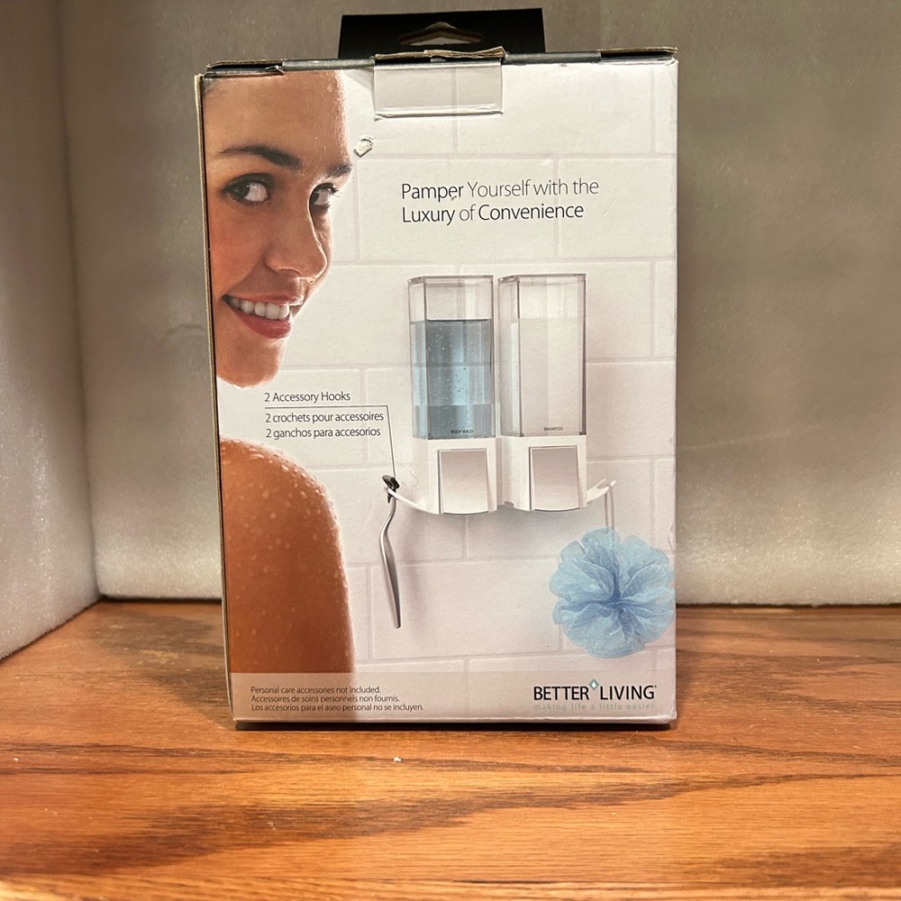 Better Living Shower Dispenser with Pumps, Convenient Organizer, Pamper, Spa